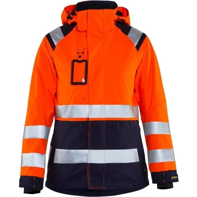 Afbeelding van Blåkläder 4904 1987 Dames Shell jack High Vis Oranje/Marineblauw maat L