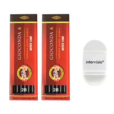 Afbeelding van intervisio KOH I Noor vullingen 5,6 mm 2B K4865 voor vulpotlood 120 lengte (KOH 2 set) puntenslijper/gum bundel