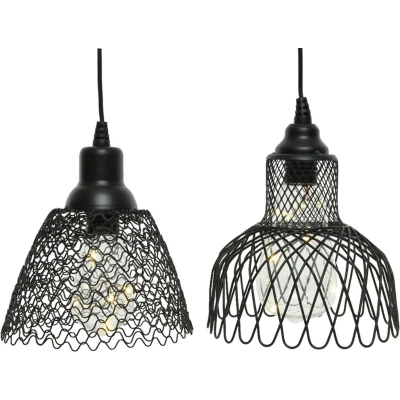 Afbeelding van Hanging light ijzer D15 H15 cm zwart Decoris