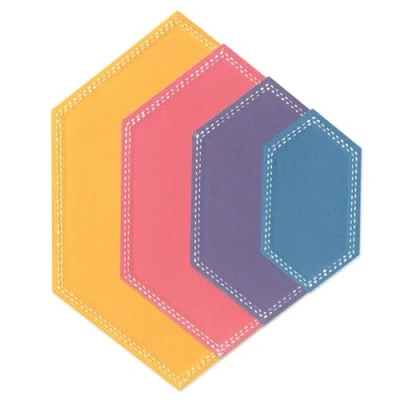 Afbeelding van Sizzix Framelits Die Set Stitched Hexagons van Stacey Park, Grijs