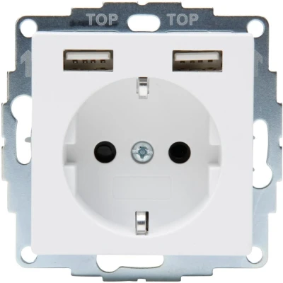 Afbeelding van Kopp HK07 PURE mat wit inbouw stopcontact RA + kinderbeveiliging 4624110
