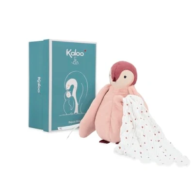 Afbeelding van Kaloo Complices Pinguin Roze met kusjesdoek