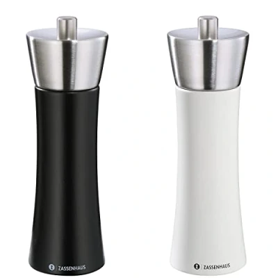 Afbeelding van Zassenhaus Peper en Zoutset Augsburg Zwart Wit 18 cm