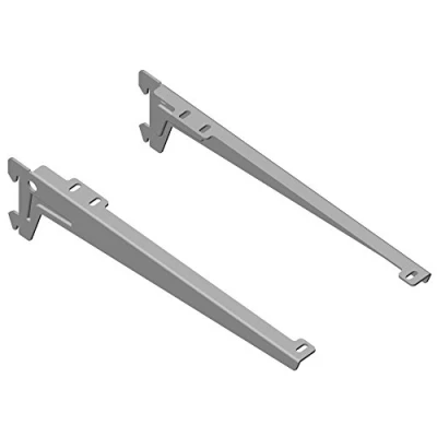 Afbeelding van Element System Hoekdrager: mooi gevormde afwerking van de plankzijde voor het leggen houten vloeren 280 mm, staal, wit aluminium, 2 stuks.