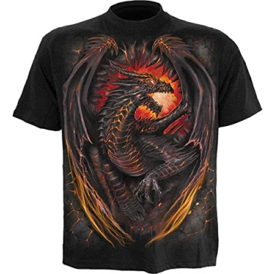 Afbeelding van Spiral Heren Tshirt XXXL DRAGON FURNACE Zwart