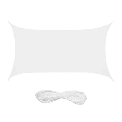 Afbeelding van Relaxdays schaduwdoek rechthoekig zonnedoek polyester schaduwzeil concaaf wit, 2 x 4 m