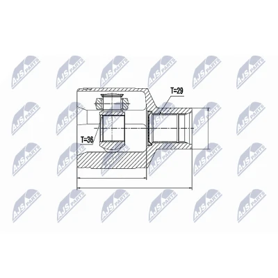 Afbeelding van Homokineet reparatie set, aandrijfas NTY NPW CH 026