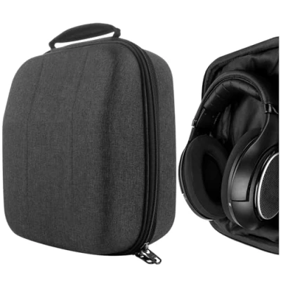 Afbeelding van Geekria Shield Case voor grote over ear hoofdtelefoon, vervangende beschermende harde schaal reistas met kabelopslag, compatibel Sennheiser HD660s 2, HD599, AKG K371 (donkergrijs)