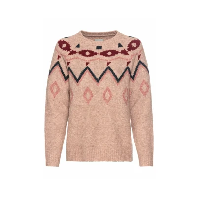 Afbeelding van camel active MIT Norwegermuster Trui, Dames, Maat: XL, Sepia rose