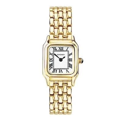 Afbeelding van Sekonda 40144 Dameshorloge, analoog, achthoekig, goudkleurig, witte wijzerplaat met Romeinse cijfers, goud, armband, Armband