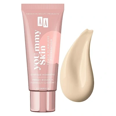 Afbeelding van YOU.mmy Skin Peach Flawless foundation Minerale 01 Vanille 30ml