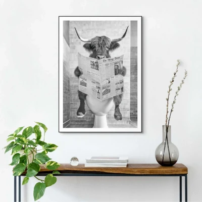 Afbeelding van REINDERS Schilderij Highlander Toilet 70x50cm Hout