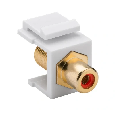 Afbeelding van Keystone module F (v) Tulp RCA audio rechts (rood) verguld / wit