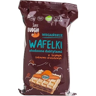 Afbeelding van WAFELS MET CACAO NOTENCRME GEZOET BIO DATA (4 x 30 g) 120 g ME GUSTO (SUPER FUDGIO)