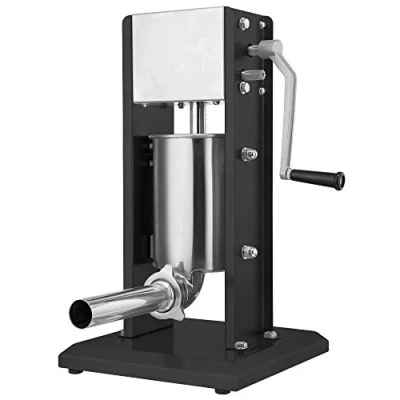 Afbeelding van Zelsius Professionele worstvulmachine van roestvrij staal (3 liter, zwart) + vier verschillende vulbuizen, worstvuller, worstmachine, worstmachine met 2 versnellingen, ontluchtingsventiel en