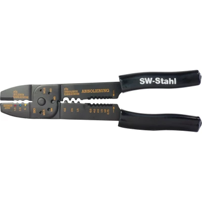 Afbeelding van SW Stahl 42504SB kabelschoenklemtang voor geïsoleerde en ongeïsoleerde connectoren 1,5/2,5/6 mm I draadstripper 0,75 6 schroevenknipper M2,6 M5 in blisterverpakking