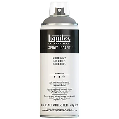 Afbeelding van Liquitex 4455599 Professional Spray Paint acrylverf, verfspray op waterbasis, lichtecht 400ml Spuitbus, Neutral Grey 5
