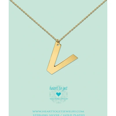 Afbeelding van Heart to Get Grote Letter V Ketting goudkleurig
