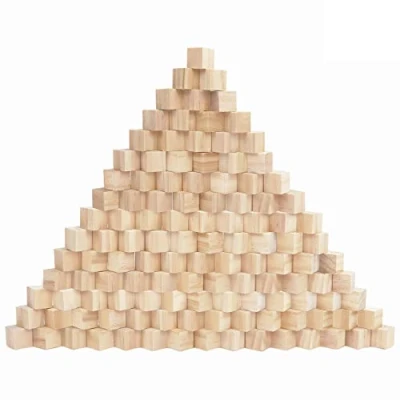 Afbeelding van Kurtzy Kleine Houten Kubussen (120 Pak) 2 x cm Natuurlijk Onbewerkte Naald Blokken Educatieve Hobby Voor DIY, Stempelen, &amp; Kunst, Puzzels, Nummers
