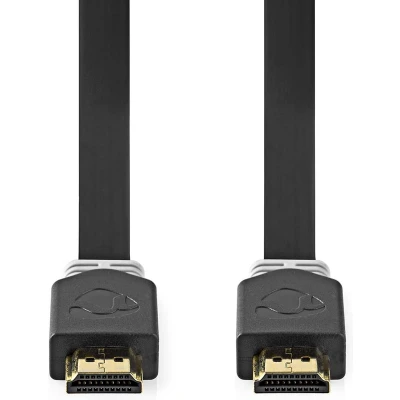 Afbeelding van Nedis High Speed ​​HDMI Kabel met Ethernet HDMI Connector 4K@60Hz 18 Gbps 2.00 m Plat PVC Antraciet Window Box