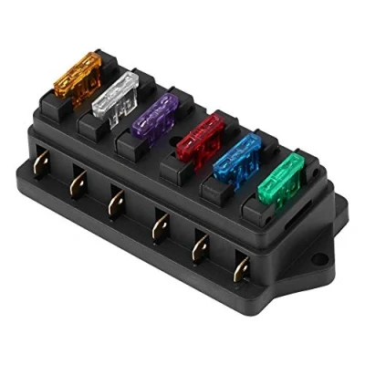 Afbeelding van KSTE Zekeringhouder voor auto, 6 weg schakeling auto boot automatisch lemmet zekeringkast blok houder 12 V DC 24