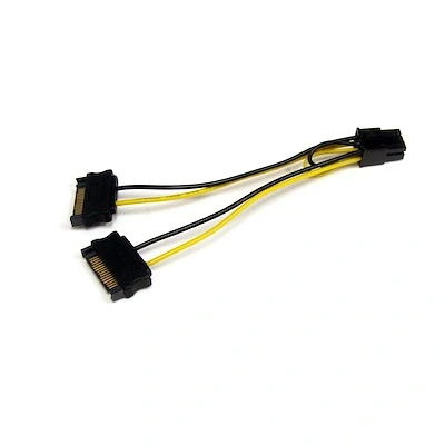 Afbeelding van StarTech.com 15cm SATA Voeding naar 6 pins PCI Express Videokaart Verloopkabel