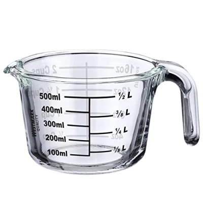 Afbeelding van Westmark Maatkan, vulvolume: 0,5 l, ovenbestendig, magnetronbestendig, vriesbestendig, borosilicaatglas, transparant/zwart, 30622260