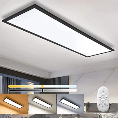 Afbeelding van led plafondlamp, dimbaar, 100 x 25 cm, met afstandsbediening, 28 W, plafondlamp geheugenfunctie, 2700 K 6500 K, warmwit/natuur/koudwit, paneel voor slaapkamer, woonkamer, keuken