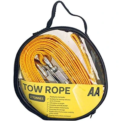 Afbeelding van AA 2T 3,5 m sleepkabel AA6189 gele riem voor auto pech andere voertuigen tot 2 ton