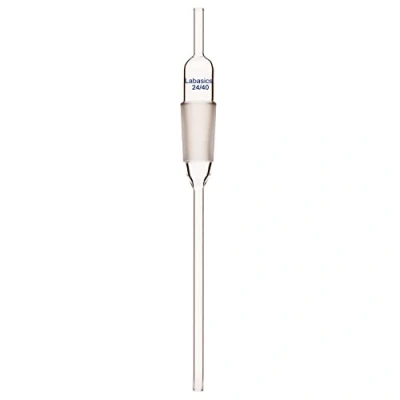 Afbeelding van Labasics Verlengde Glasadapter, Luchtstroombuis Borosilicaatglas 24/40 Inlaatadapter met Druppelbuis 8 mm Diameter en 15 Onderlengte