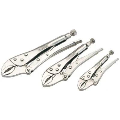 Afbeelding van Draper 14040 9006/3 Gebogen Kaak Self Grip Tangset, 140mm, 185mm en 220mm, 3 stuks
