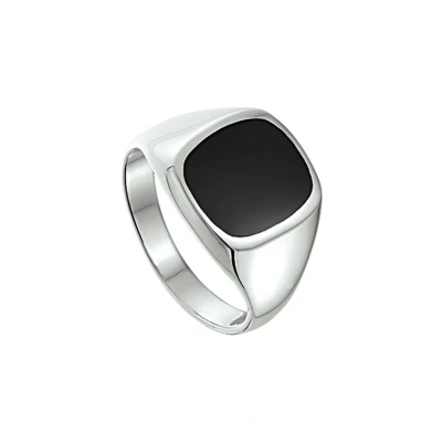 Afbeelding van Zilveren zegelring onyx maat 19 1/2