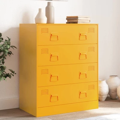 Afbeelding van Dressoir 67x39x83 cm staal mosterdgeel