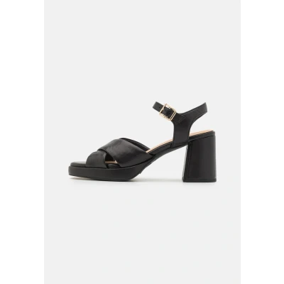Afbeelding van Clarks Sandalen met plateauzool, Dames, Maat: 39, Black Leer