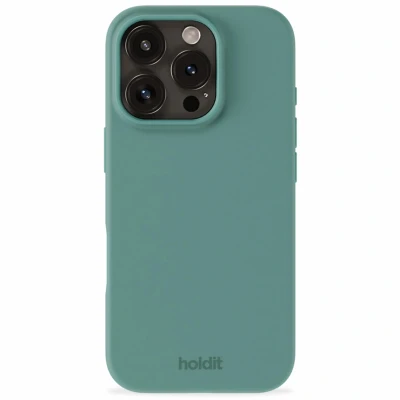 Afbeelding van Apple iPhone 16 Pro Hoesje Siliconen en TPU (zacht) Holdit Hardcase/Backcover Groen Telefoonhoesje