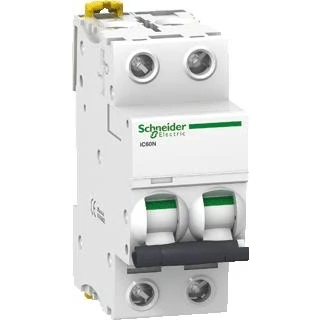 Afbeelding van Schneider electric ic60n installatieautomaat 2 polig 6ka 10ka c karakteristiek 25a 4 modulen a9f79225