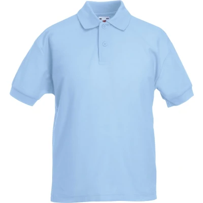 Afbeelding van Fruit of the Loom Kinder/Kids Piqué Poloshirt met Korte Mouwen (Hemel Blauw)