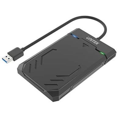 Afbeelding van UNITEK Y 3036 harde Schijfbehuizing voor 2,5 inch HDD/SSD SATA I/II/III schijven, externe schijfbescherming, met ingebouwde 3.0 kabel, montage zonder gereedschap, zwart