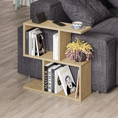Afbeelding van Hocuspicus Vrijstaande salontafel met 2 niveaus, 60 x 20 cm, voor kantoor, woonkamer, bureau, verkrijgbaar in verschillende kleuren