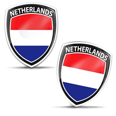 Afbeelding van Biomar Labs 2 x stickers 3D gel siliconen badge auto motorfiets fiets raam deur PC mobiele telefoon tablet laptop Nederlandse vlag F 229