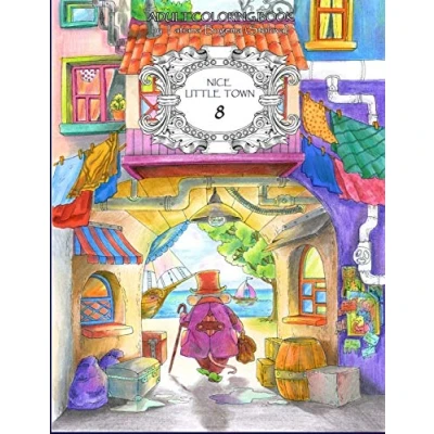 Afbeelding van Nice Little Town 8: Adult Coloring Book (Stress Relieving Pages, for Relaxation)
