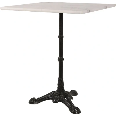 Afbeelding van Terrastafel vierkant met wit marmeren blad, lengte 60 cm, breedte hoogte 73 cm