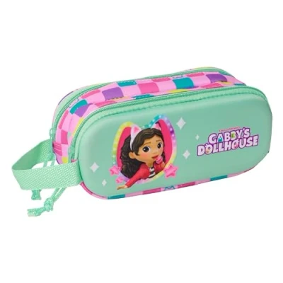 Afbeelding van Pennenetui met 2 vakken Gabby&#039;s Dollhouse Multicolour 21 x 8 6 cm 3D
