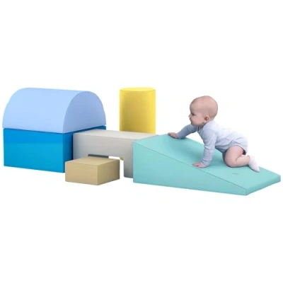 Afbeelding van AIYAPLAY 6 stuks motorische modules voor baby&#039;s, motoriek, baby, bouwstenen van schuim, met overtrek synthetische coating, educatief speelgoed kleuters, meerkleurig