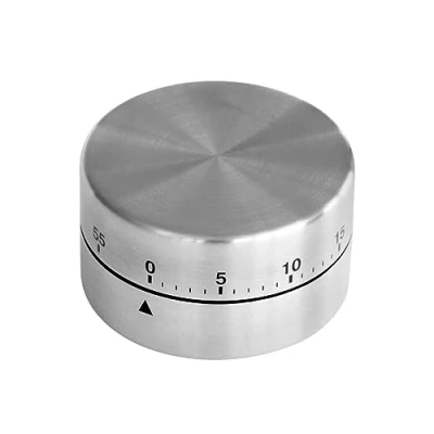 Afbeelding van Zenker Kortdurende wekker, Ø 65 mm cilinder, hoogwaardige keukenwekker van roestvrij staal, korte tijdmeter met magnetische bodem, wekker tot 60 minuten instelbaar, praktische timer, kleur: zilver