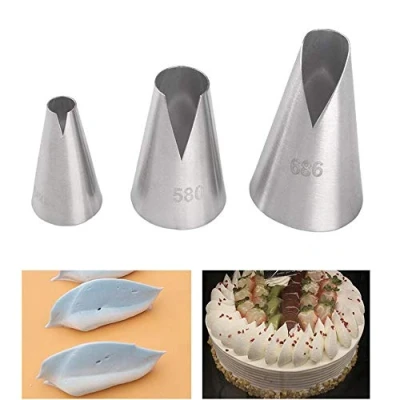 Afbeelding van DUORUI 3Pcs Icing Piping Nozzle Tips Cream Cake Decorating Cupcake Fondant Rvs