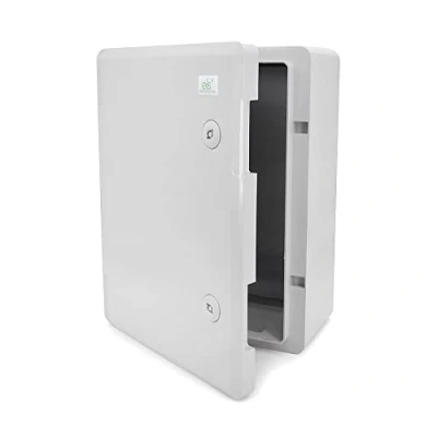 Afbeelding van ELS Elektrotechnika Schakelkast, industriële behuizing, IP65, verzinkte montageplaat, vergrendeling deur met afdichting rondom, wandbehuizing, lege ABS kunststof, kast, 320 x 420 180