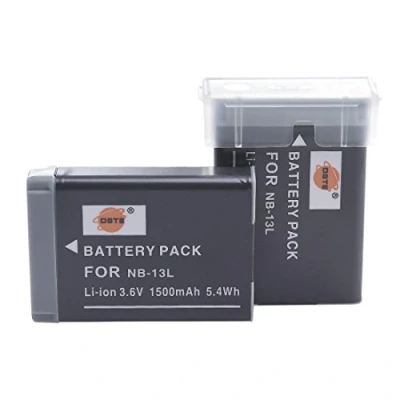 Afbeelding van DSTE Electron 2 stuks NB 13L vervangende batterij compatibel met Canon G5X, G7X, G9X, G5X Mark II, G7X G9X II