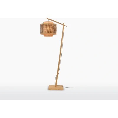 Afbeelding van GOOD&amp;MOJO Vloerlamp Bhutan Bamboe/Zwart 68x40x176cm Scandinavisch,Bohemian Staande lampen voor Woonkamer Slaapkamer