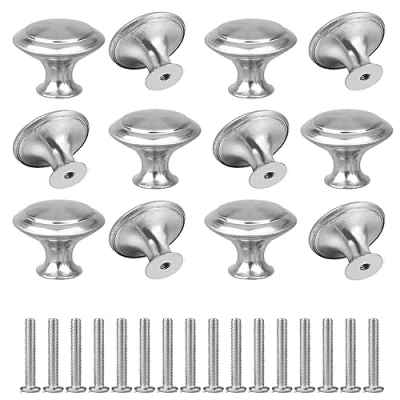 Afbeelding van YSDMY meubelknoppen 12 stuks Ronde Knop Handgrepen，Roestvrij staal vintage kastdeurknoppen voor Garderobekast Hardware